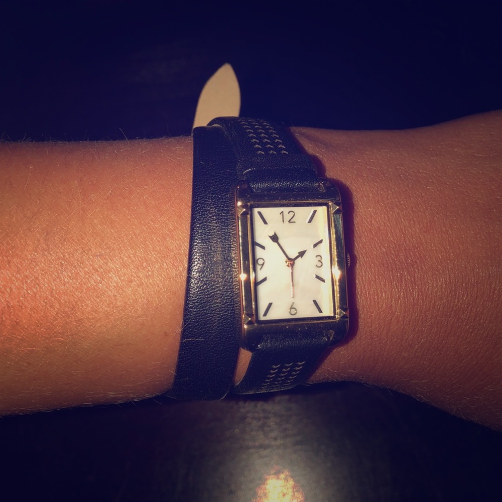 Stella and Dot black wrap around wrist watch